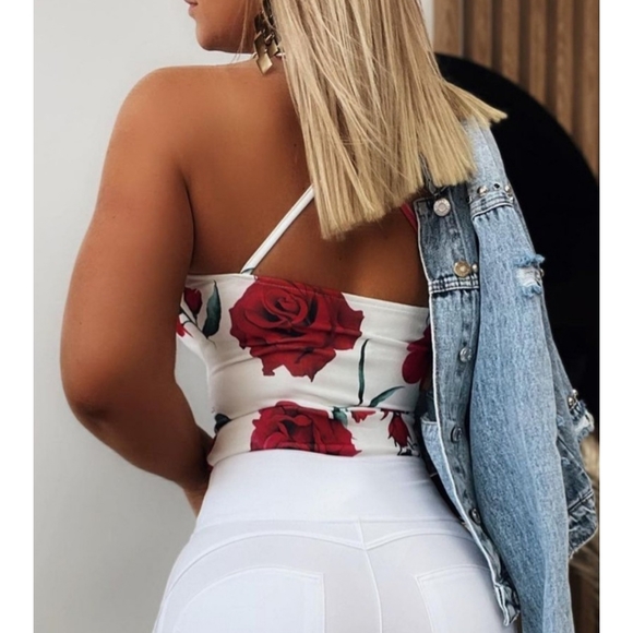 *1 M left* White Lace Trim Floral Top - Picture 3 of 5